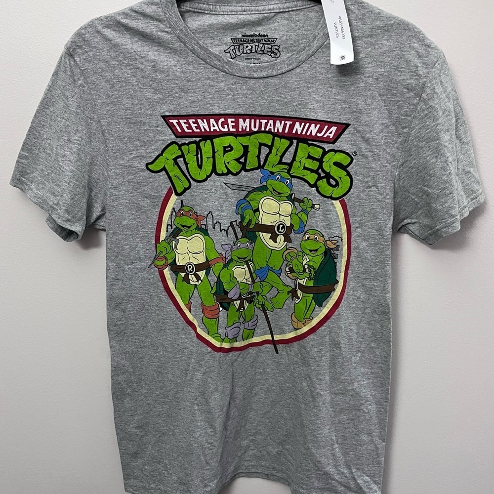 NWT Nickelodeon Teenage Mutant Ninja Turtles Gray T-Shirt